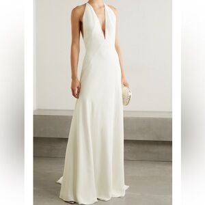 Michael Lo Sordo Alexandra Gown Silk Crepe De Chine Ivory US 2/4